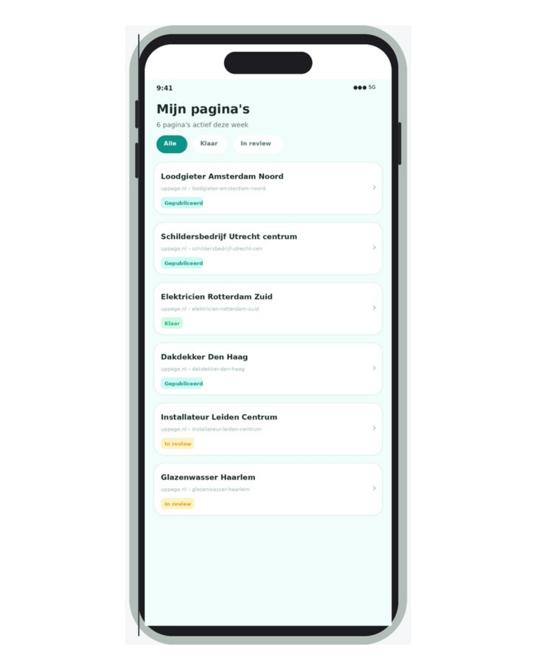 UpPage concurrentiescan op laptop